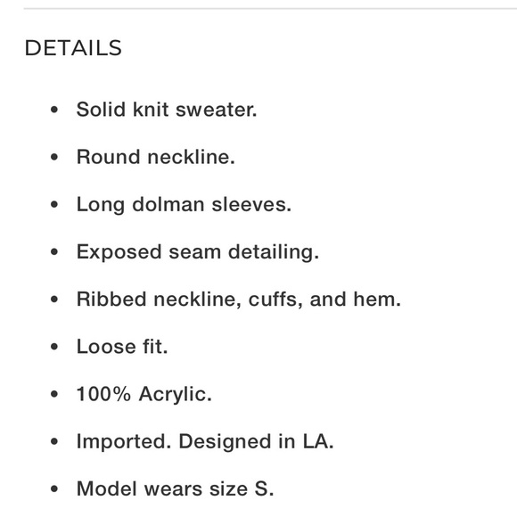 Promesa Body and Soul Cream Dolman Sleeve Sweater - Picture 10 of 10